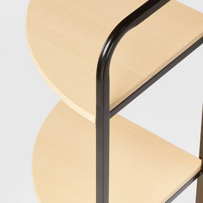 Corner Bath Wood Storage Tower Black Metal - Brightroom™ 2 Corner Bath Wood Storage Tower Black Metal - Brightroom™ - Image 2