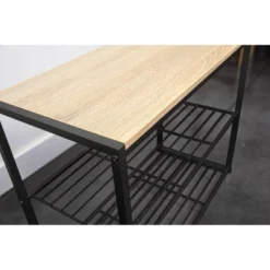 3 Tier Shoe Rack Black Metal With Natural Wood - Brightroom™ -Brightroom Outlet Store GUEST 013d69be 4814 4e67 a4fd 7c871da78098