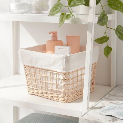 L Tapered Woven Basket With Liner - Brightroom™ 1 L Tapered Woven Basket With Liner - Brightroom™