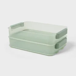 Click In Place 6.7qt Shallow Plastic Storage Bin For Home And Office Organization Green Tint - Brightroom™ 5 Click In Place 6.7qt Shallow Plastic Storage Bin For Home And Office Organization Green Tint - Brightroom™ -Brightroom Outlet Store GUEST 0caad6ca 5578 45f1 91e5 d6f474204774