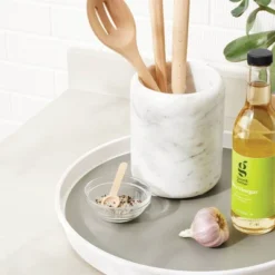 15" Lazy Susan Turn Table - Brightroom™: Non-Slip Kitchen Organizer, White, Plastic, Lifetime Warranty