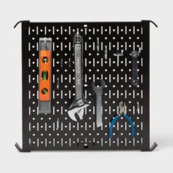 16" Square Metal Pegboard - Brightroom™: Wall & Garage Storage Organizer, Carbon Steel, Black, 100 Lb Capacity -Brightroom Outlet Store GUEST 18317b39 7a8a 4c50 8218 5ba6f930281c
