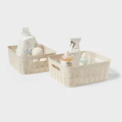 2pk Wave Medium Decorative Basket Cream - Brightroom™ -Brightroom Outlet Store GUEST 18abc29c cd2a 4b08 abdf 83a9eadf43a1
