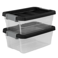 16qt Heavy Duty Latching Clear Storage Box - Brightroom™: Portable Plastic Bin, Universal Storage, Black, Lidded -Brightroom Outlet Store GUEST 30d96dcc cb68 439b 9bd8 2c3b4545597d