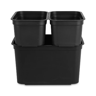 26.2qt Heavy Duty Storage Bin - Brightroom™: Black Plastic, Stackable & Portable, Universal Storage Solution 5 26.2qt Heavy Duty Storage Bin - Brightroom™: Black Plastic, Stackable & Portable, Universal Storage Solution - Image 5