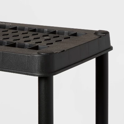 5 Tier Plastic Shelf Unit Black - Brightroom™: Utility Storage Shelving, 5 Open Shelves, 150 Lb Capacity, 73.5" Height 2 5 Tier Plastic Shelf Unit Black - Brightroom™: Utility Storage Shelving, 5 Open Shelves, 150 Lb Capacity, 73.5" Height - Image 2