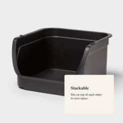 4.6qt Open Front Stackable Storage Bin - Brightroom™: Portable Black Utility, Universal Storage, 5" Height -Brightroom Outlet Store GUEST 37e3c57e b404 4225 8b9d 9ee4f026b278