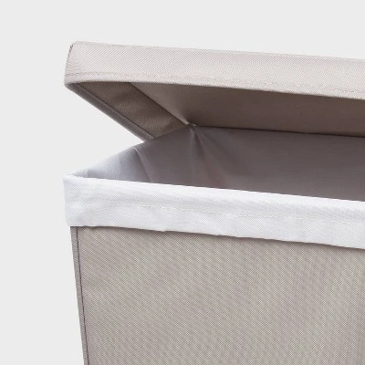 Gray Laundry Hamper With Lift Liner And Lid - Brightroom™: Clothes Basket, Dirty Clothes Storage, 80L Capacity 2 Gray Laundry Hamper With Lift Liner And Lid - Brightroom™: Clothes Basket, Dirty Clothes Storage, 80L Capacity - Image 2