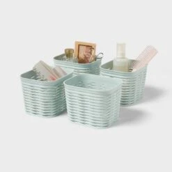 4pk Wave Mini Decorative Basket Mint Green - Brightroom™ -Brightroom Outlet Store GUEST 40a61d7e 32c9 42b5 8567 d3d05a3e19be