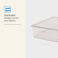 26L Stacking Clear Bin With Lid - Brightroom™: Plastic, Stackable, Universal Storage, 21.53" X 14.92" X 5.9" -Brightroom Outlet Store GUEST 45118b5c 8c98 410e 9a14 28f411e5270a