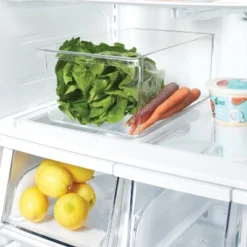 Brightroom Outlet Store 30 Large Wide Fridge And Pantry Organizer Bin - Brightroom™: Clear Freezer-Safe Storage, 14.5"x9.14"x6"
