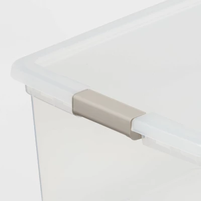 110qt Latching Clear Storage Box With Gray Latches - Brightroom™ 2 110qt Latching Clear Storage Box With Gray Latches - Brightroom™ - Image 2