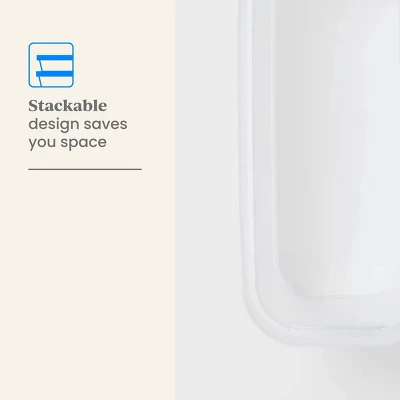 2pk Slim Open Storage Bins Clear - Brightroom™: Stackable Plastic Utility Tubs, 7.1 Volume, Nesting, Spot Clean 3 2pk Slim Open Storage Bins Clear - Brightroom™: Stackable Plastic Utility Tubs, 7.1 Volume, Nesting, Spot Clean - Image 3