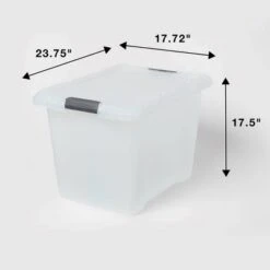 Large Frosted Latching Storage Box - Brightroom™: Stackable Clear Tote, 76L Capacity, Polypropylene, Universal Storage -Brightroom Outlet Store GUEST 5f3a33cb 8af8 4e67 a7ae b359e83eb08e