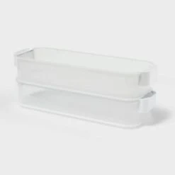 Click In Place 3qt Shallow Slim Plastic Storage Bin For Home And Office Organization Green Tint - Brightroom™ -Brightroom Outlet Store GUEST 60b78de5 a10b 42a0 81a0 1cc1253ce279