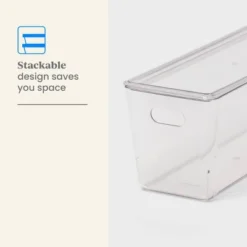 5L Stacking Clear Bin With Lid - Brightroom™: PET, Stackable, Universal Storage, Handles, 13.77" X 5.11" -Brightroom Outlet Store GUEST 6b138a9a 9e6e 4f33 828f 0aa24471f452