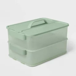 Click In Place 10qt Plastic Storage Bin For Home And Office Organization Green Tint - Brightroom™​ -Brightroom Outlet Store GUEST 6c756ada ee75 4ac0 b6d2 f141471256a7