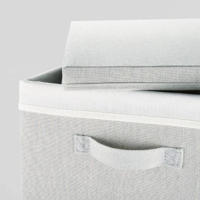 Collapsible Hamper Gray - Brightroom™: Light Gray Laundry Basket With Lid, 5700 Volume, 2 Handles, 26" Height 2 Collapsible Hamper Gray - Brightroom™: Light Gray Laundry Basket With Lid, 5700 Volume, 2 Handles, 26" Height - Image 2