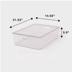 26L Stacking Clear Bin With Lid - Brightroom™: Plastic, Stackable, Universal Storage, 21.53" X 14.92" X 5.9" -Brightroom Outlet Store GUEST 85cf5793 f88f 4998 b98c f4704bdf204a