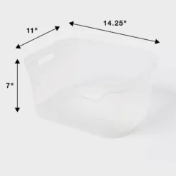 Large Open Front Storage Bin Clear - Brightroom™: Plastic, Portable, Nesting, Universal Storage, 14.5 Volume Capacity -Brightroom Outlet Store GUEST 8ad6cc5a b0b4 43b6 a98f fd315674ced2