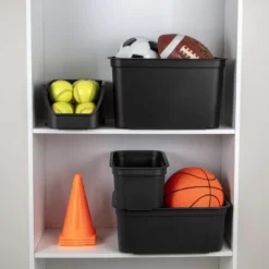 Folio Heavy Duty Storage Bin - Brightroom™: Black Plastic, Stackable, Portable, Universal Storage, 18.6 Volume Capacity -Brightroom Outlet Store GUEST 90c68d42 d8ac 4549 9130 753707e120e0 1