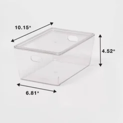 4L Stacking Clear Bin With Lid - Brightroom™: PET, Lidded, Stackable, Universal Storage, 10.15"x6.81"x4.52" -Brightroom Outlet Store GUEST 97abf7a3 80b7 45fd b0af 06eed6edf00a