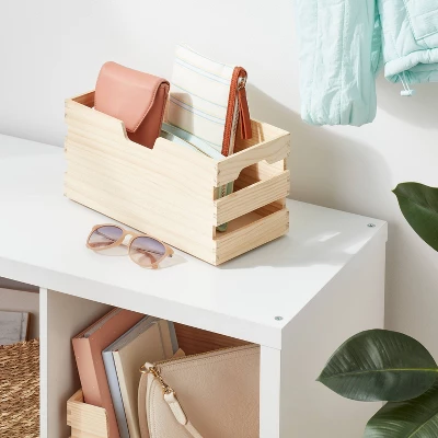 Narrow Wood Bin - Brightroom™ 1 Narrow Wood Bin - Brightroom™