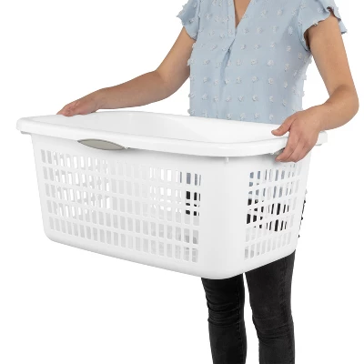 2bu Laundry Basket White - Brightroom™: Portable Plastic Clothes Organizer With Built-In Handles, 70.4L Capacity 5 2bu Laundry Basket White - Brightroom™: Portable Plastic Clothes Organizer With Built-In Handles, 70.4L Capacity - Image 5