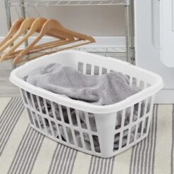 1.5bu Laundry Basket White - Brightroom™: Large Portable Clothes Hamper With Built-In Handles, 52.8L Capacity -Brightroom Outlet Store GUEST 9ebdccc1 3047 4450 8ee0 4f5ec4d123ec