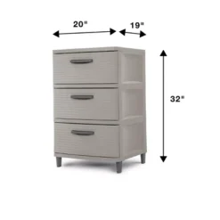 3 Drawer Storage Cabinet Gray - Brightroom™: Plastic Utility Storage Drawers, Universal Organization, No Assembly Required -Brightroom Outlet Store GUEST a2c50798 8e68 47ba b739 503eb0339439