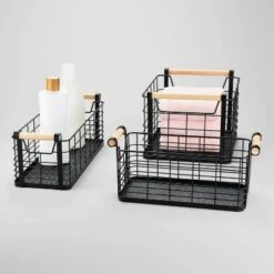 Rectangular Wire Natural Wood Handles Basket - Brightroom™ -Brightroom Outlet Store GUEST ab19b57b a6b9 48e1 bff9 9f5ba2d2135a