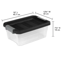 16qt Heavy Duty Latching Clear Storage Box - Brightroom™: Portable Plastic Bin, Universal Storage, Black, Lidded -Brightroom Outlet Store GUEST ae0871b6 5f27 4f07 a864 0d3c84c3cdfc