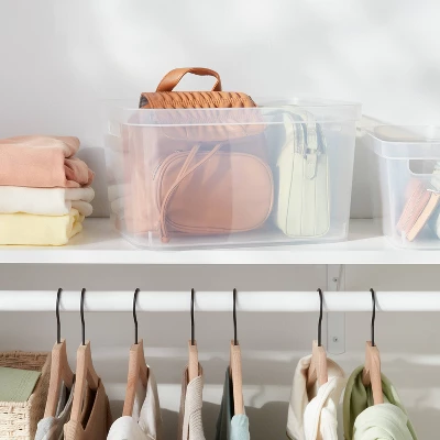 Large Open Storage Bin Clear - Brightroom™: Plastic, Portable, Nesting, Universal Storage, 20.4 Volume, 15x12.25x8.25 1 Large Open Storage Bin Clear - Brightroom™: Plastic, Portable, Nesting, Universal Storage, 20.4 Volume, 15x12.25x8.25