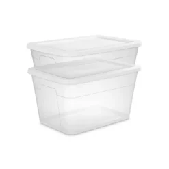 56qt Clear Non-Latching Storage Box With White Lid - Brightroom™ -Brightroom Outlet Store GUEST bff63022 0c9d 4d1c 9c83 ce8a855a2ccb