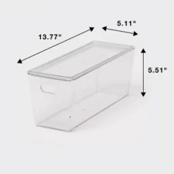 5L Stacking Clear Bin With Lid - Brightroom™: PET, Stackable, Universal Storage, Handles, 13.77" X 5.11" -Brightroom Outlet Store GUEST c19bcc0a dafe 41e3 8571 b848afadea5d
