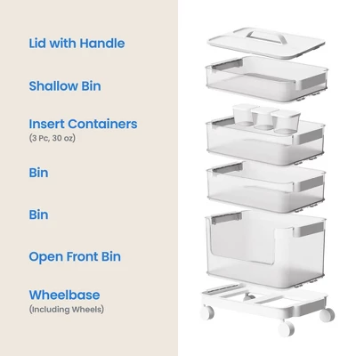 7pc Click In Place Rolling Storage Cart Kit Plastic Storage Home And Office Organization - Brightroom™ 6 7pc Click In Place Rolling Storage Cart Kit Plastic Storage Home And Office Organization - Brightroom™ - Image 6