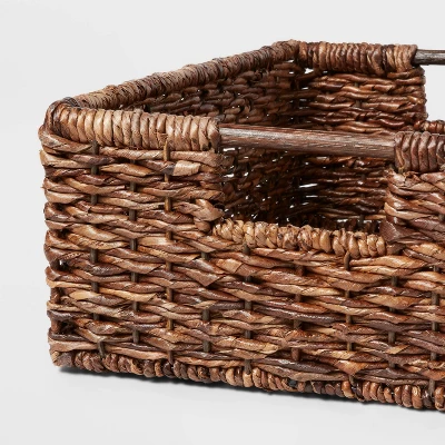 Woven Abaca Folio Bin - Brightroom™: Handwoven Brown Storage Basket, Rectangle, Lacquered Finish, Ethical Handcraft 2 Woven Abaca Folio Bin - Brightroom™: Handwoven Brown Storage Basket, Rectangle, Lacquered Finish, Ethical Handcraft - Image 2