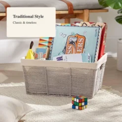 17" X 12" X 8" Large Woven Twisted Paper Rope Tapered Basket Gray - Brightroom™ -Brightroom Outlet Store GUEST c7571cc9 f898 4260 b342 26d81c859c6c