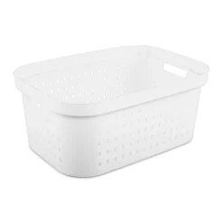 1.5bu Rectangle Modern Laundry Basket - Brightroom™: White Plastic Clothes Basket With Built-In Handles, Medium Size -Brightroom Outlet Store GUEST cc28ac84 ff71 41ec aa28 778151e96fdd