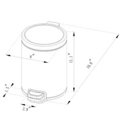 5L Round Step Trash Can - Brightroom™ -Brightroom Outlet Store GUEST d3dcba62 f1b0 452a 92cc 1c11982c1b4f