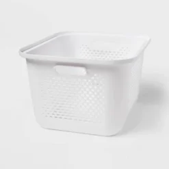 Medium Decorative Plastic Bin With Cutout Handles - Brightroom™ 7 Medium Decorative Plastic Bin With Cutout Handles - Brightroom™ -Brightroom Outlet Store GUEST e1f081c9 83c4 4d3b b49c 871ebffed813