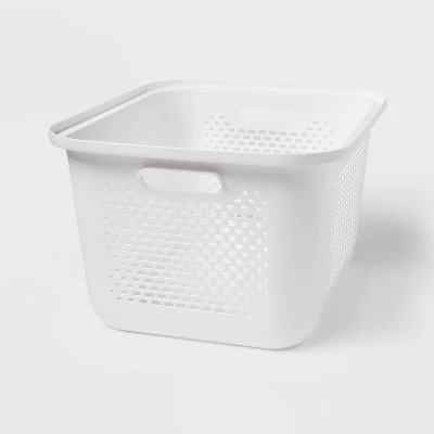 Medium Decorative Plastic Bin With Cutout Handles - Brightroom™ 4 Medium Decorative Plastic Bin With Cutout Handles - Brightroom™ - Image 4