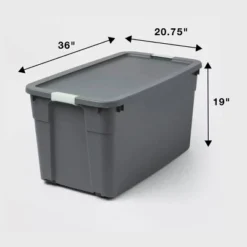 45gal Latching Storage Tote - Brightroom™: Portable Plastic Container With Lid, Universal Storage, Gray, 45 Gallon Capacity -Brightroom Outlet Store GUEST e59219fb 3fdd 467e a3eb ab84cb95177a