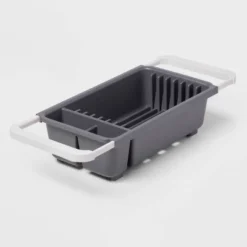 Over The Sink Dish Drainer Gray - Brightroom™: Freestanding Dish Drying Rack & Sponge Holder, Polypropylene, Hand Wash -Brightroom Outlet Store GUEST f0abe2e5 840d 4c5b 8b99 286f0c13e874