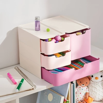 Modular Storage Drawer Set Pink - Brightroom™ 1 Modular Storage Drawer Set Pink - Brightroom™