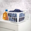 1.25bu Laundry Basket White - Brightroom™: Plastic Clothes Hamper With Built-In Handles, Medium Size, Portable Storage