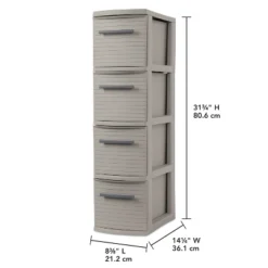 4 Drawer Skinny Tower Dark Gray - Brightroom™: Plastic Storage Drawers, Decorative Organizer, No Assembly Required 13 4 Drawer Skinny Tower Dark Gray - Brightroom™: Plastic Storage Drawers, Decorative Organizer, No Assembly Required -Brightroom Outlet Store GUEST fc8bcf60 1bc3 4160 b63d 7756ae196877