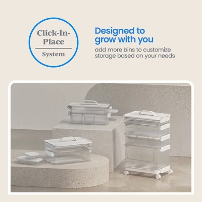 Click In Place Large Lid For Plastic Storage Bins For Home And Office Organization White - Brightroom™ 6 Click In Place Large Lid For Plastic Storage Bins For Home And Office Organization White - Brightroom™ - Image 6