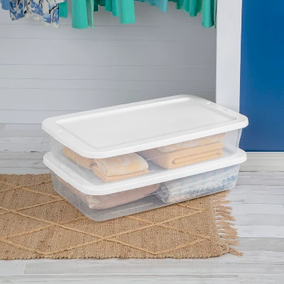 41qt Clear Under Bed Storage Box White - Brightroom™ 2 41qt Clear Under Bed Storage Box White - Brightroom™ - Image 2
